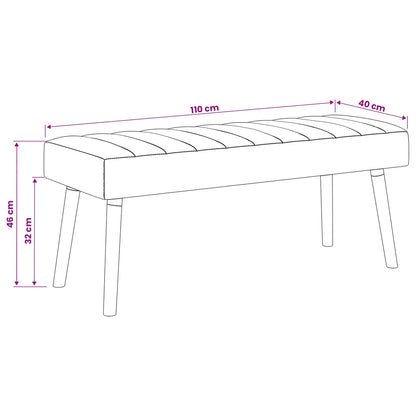 Kanalgepolsterte Bank Dunkelgrau 110 x 40 x 46 cm Stoff