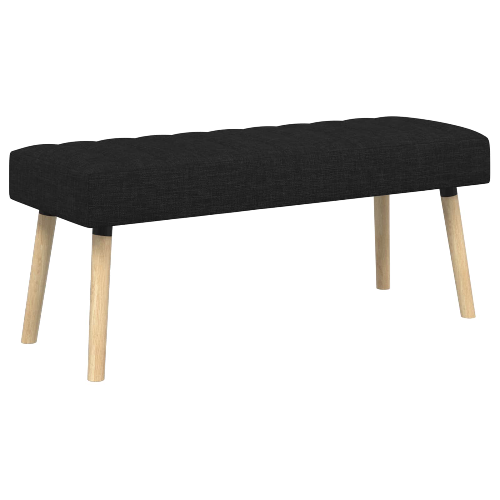Kanalgepolsterte Bank Schwarz 110 x 40 x 46 cm Stoff