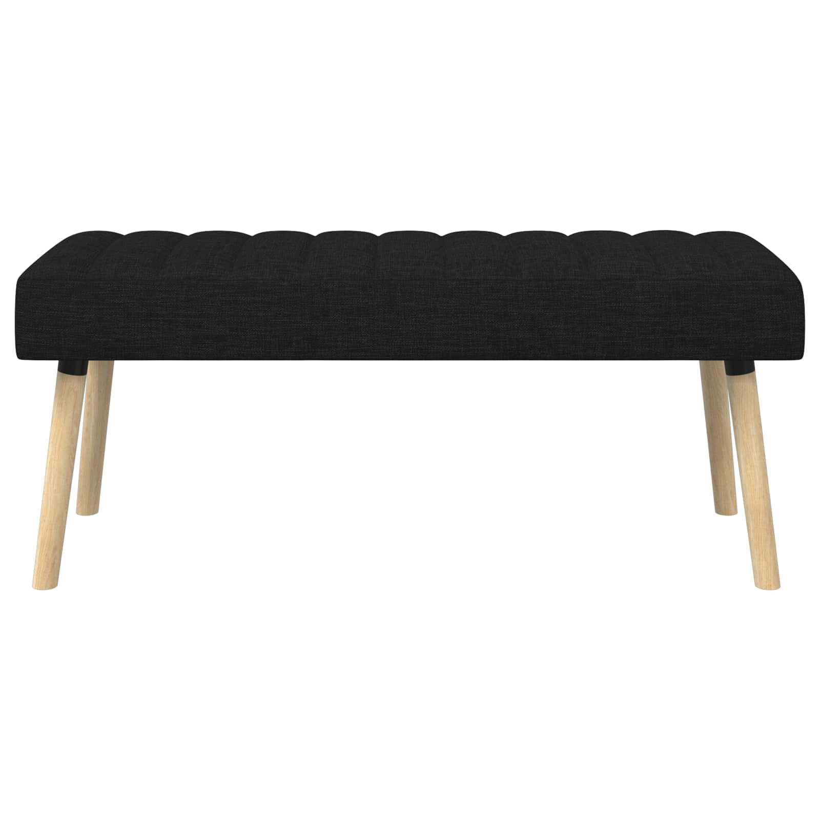 Kanalgepolsterte Bank Schwarz 110 x 40 x 46 cm Stoff