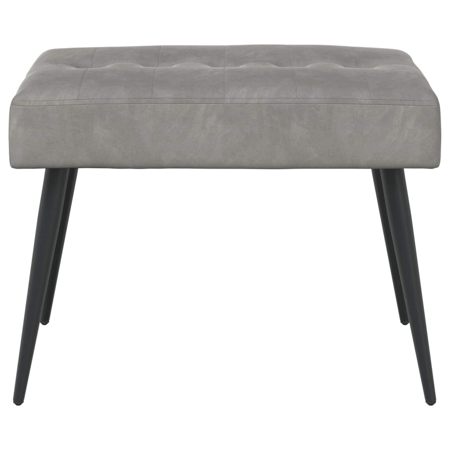 Bank mit Knopfheftung Hellgrau 60 x 40 x 45 cm Samt