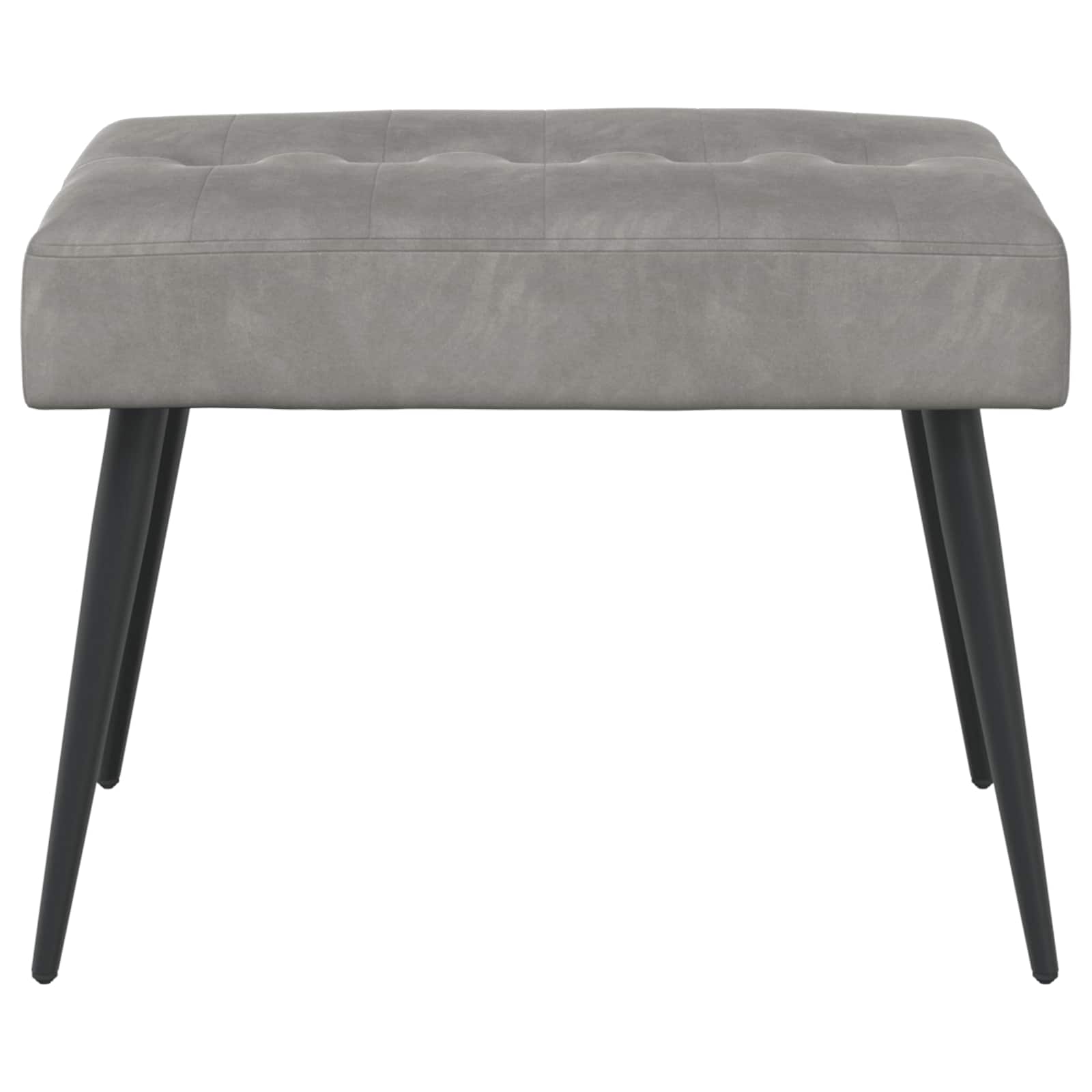 Bank mit Knopfheftung Hellgrau 60 x 40 x 45 cm Samt