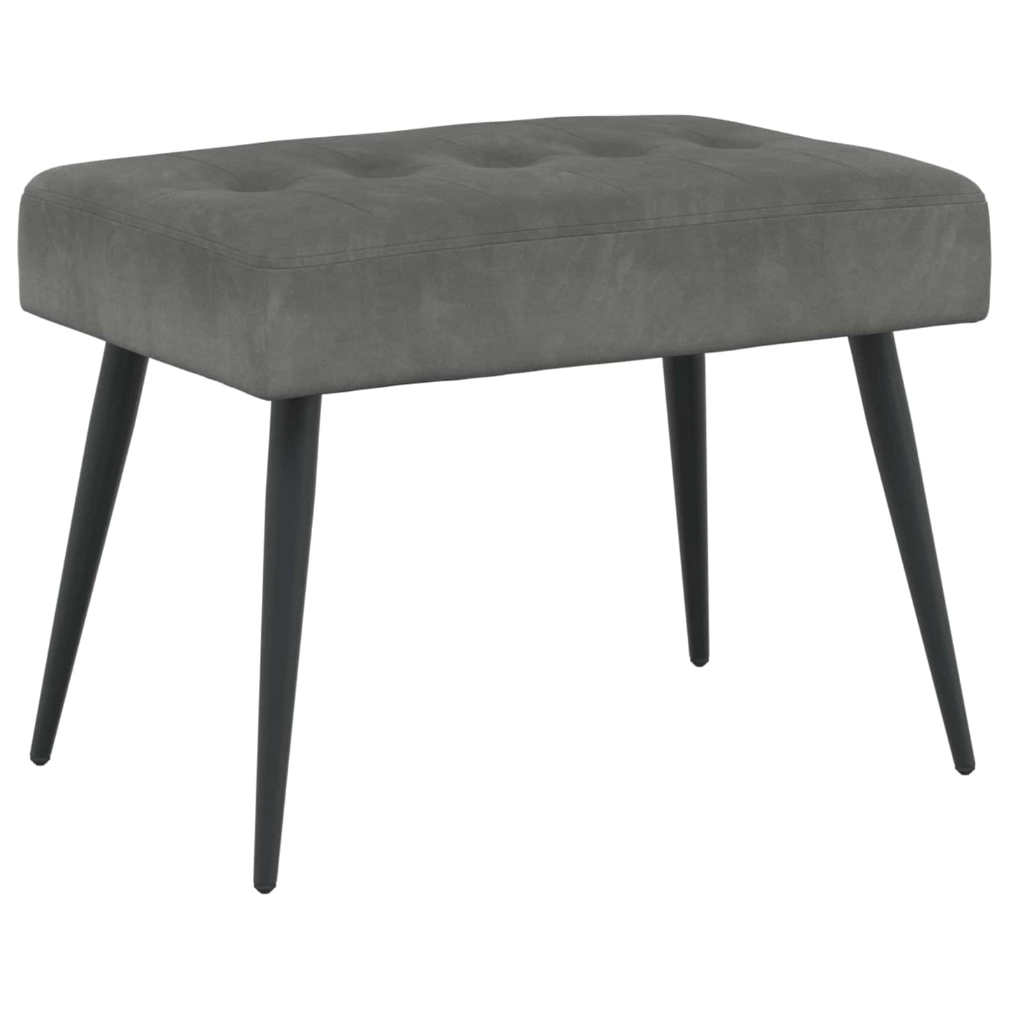 Bank mit Knopfheftung Dunkelgrau 60 x 40 x 45 cm Samt