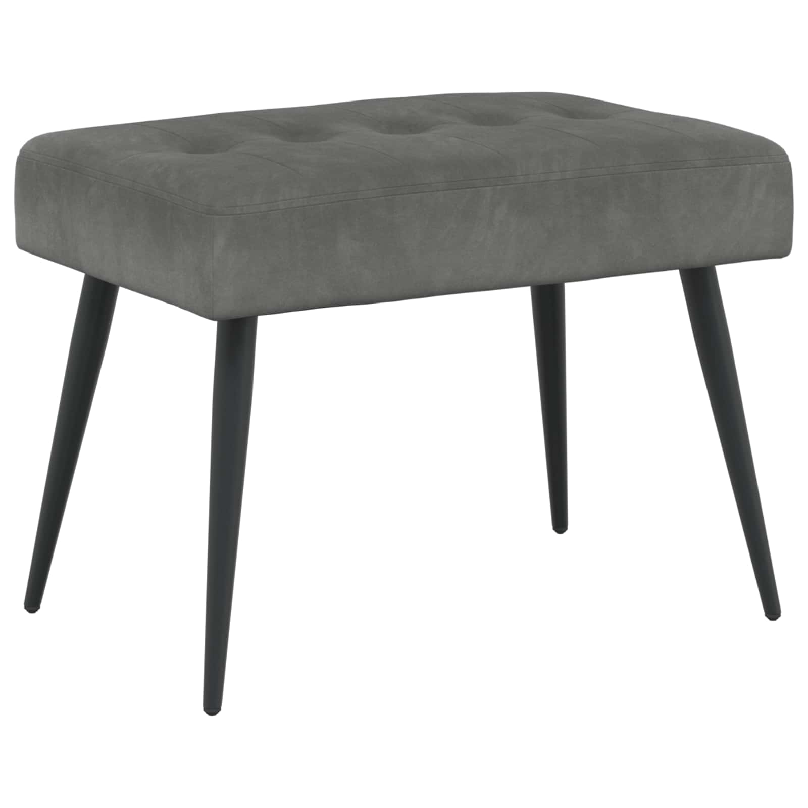 Bank mit Knopfheftung Dunkelgrau 60 x 40 x 45 cm Samt