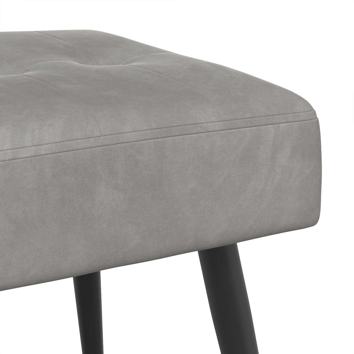 Bank mit Knopfheftung Hellgrau 80 x 40 x 46 cm Samt