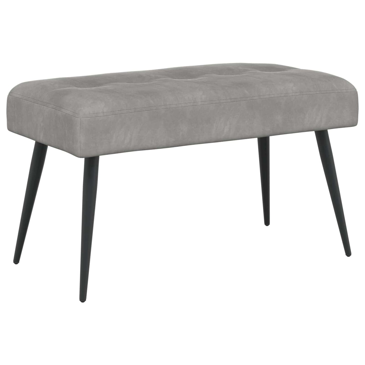 Bank mit Knopfheftung Hellgrau 80 x 40 x 46 cm Samt