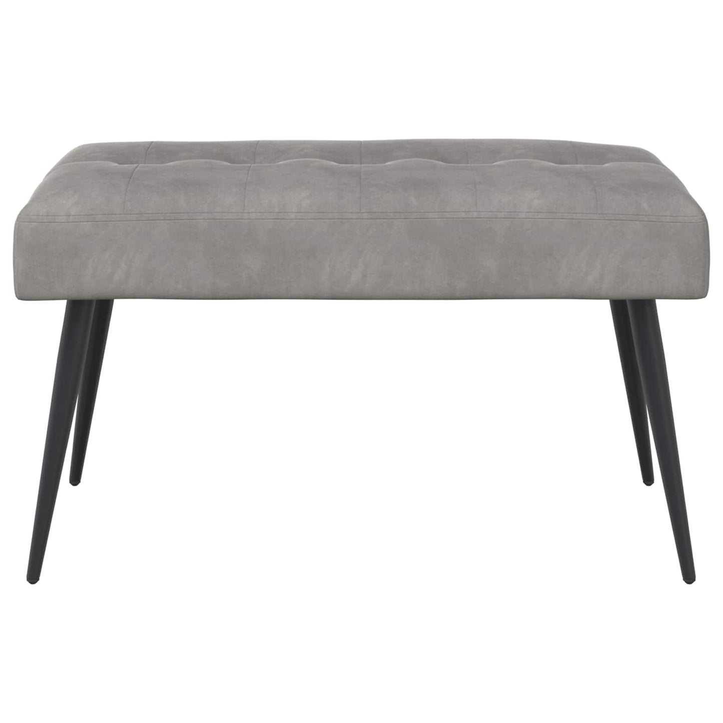 Bank mit Knopfheftung Hellgrau 80 x 40 x 46 cm Samt