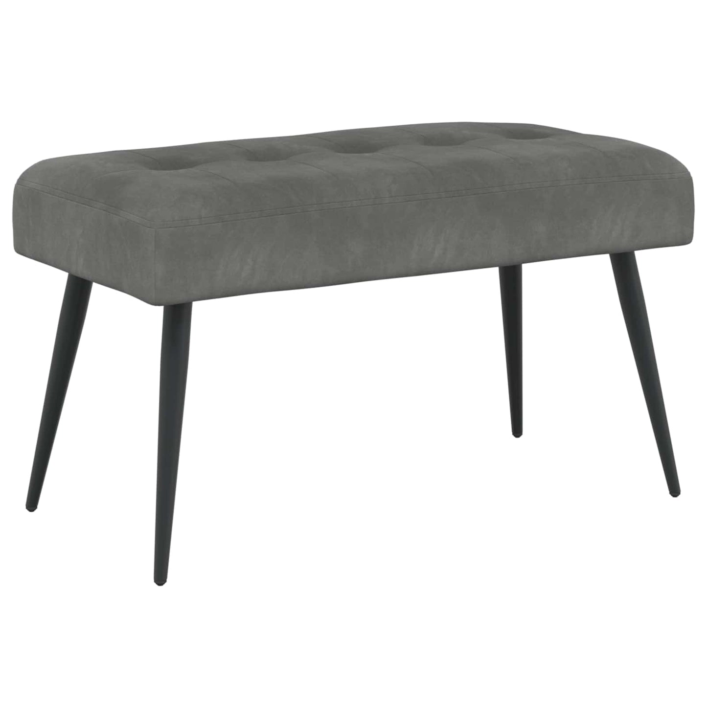 Bank mit Knopfheftung Dunkelgrau 80 x 40 x 46 cm Samt