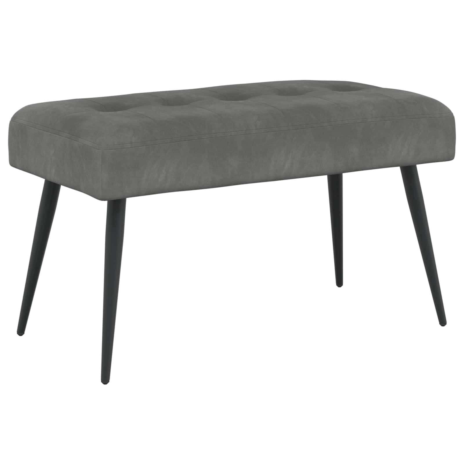 Bank mit Knopfheftung Dunkelgrau 80 x 40 x 46 cm Samt