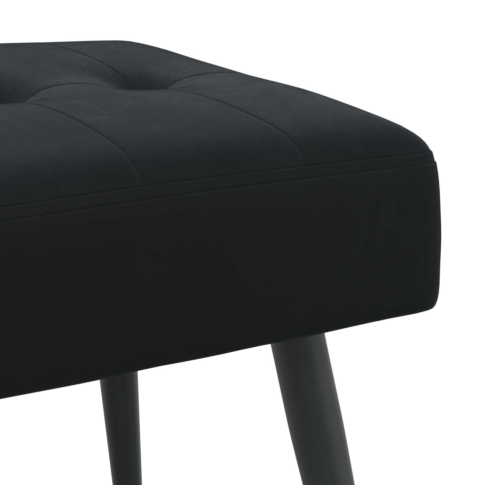 Bank mit Knopfheftung Schwarz 80 x 40 x 46 cm Samt
