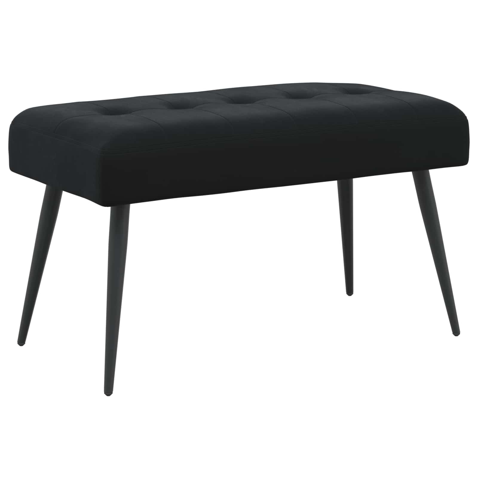 Bank mit Knopfheftung Schwarz 80 x 40 x 46 cm Samt