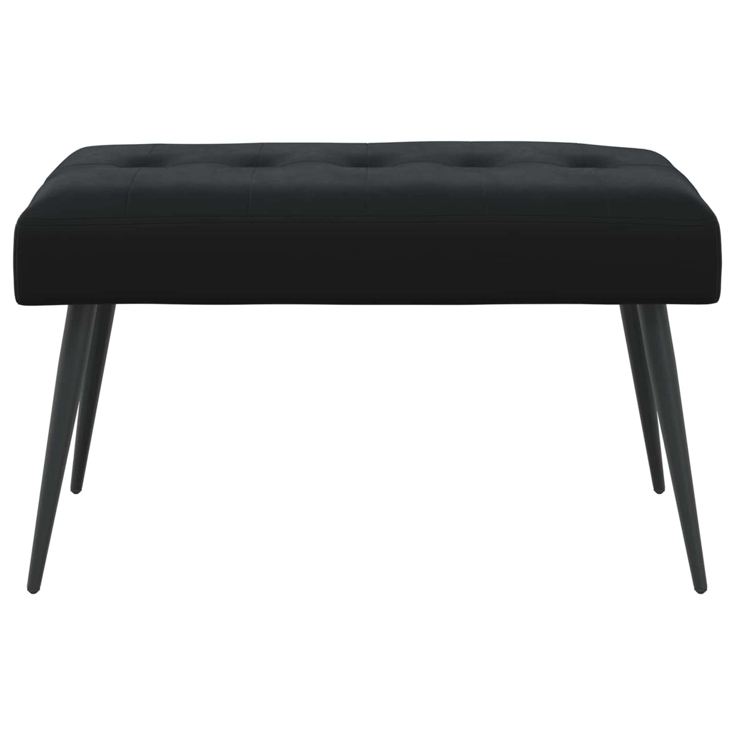 Bank mit Knopfheftung Schwarz 80 x 40 x 46 cm Samt