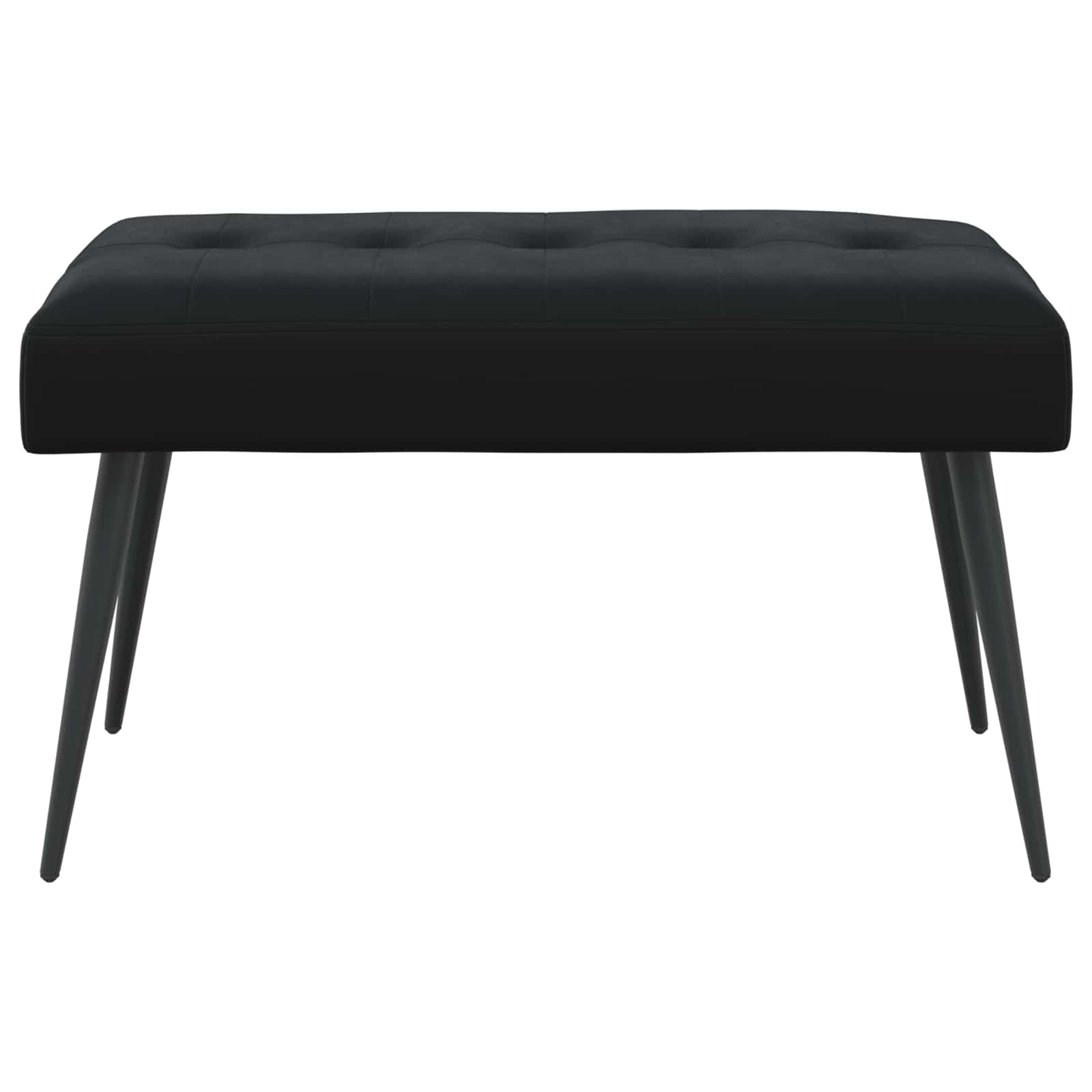 Bank mit Knopfheftung Schwarz 80 x 40 x 46 cm Samt