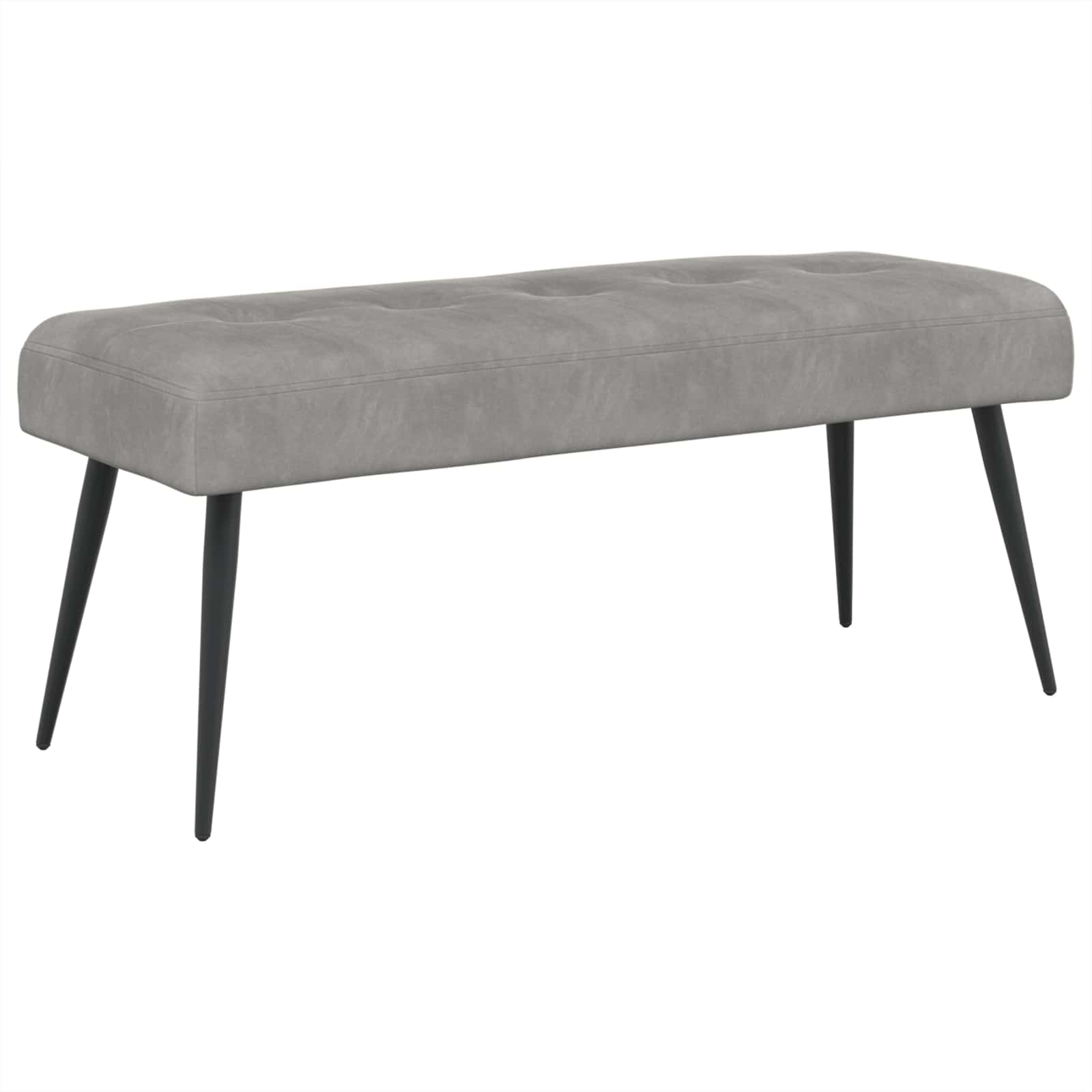 Bank mit Knopfheftung Hellgrau 110 x 40 x 46 cm Samt