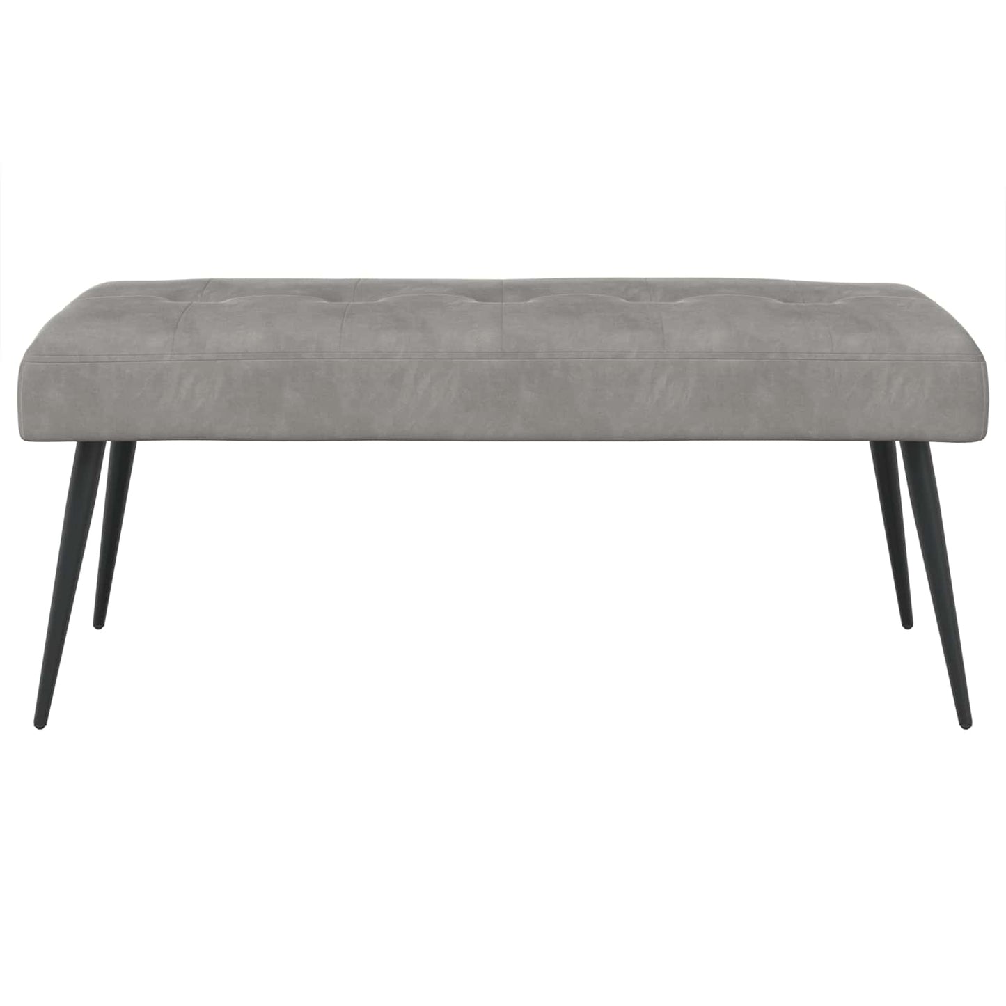 Bank mit Knopfheftung Hellgrau 110 x 40 x 46 cm Samt