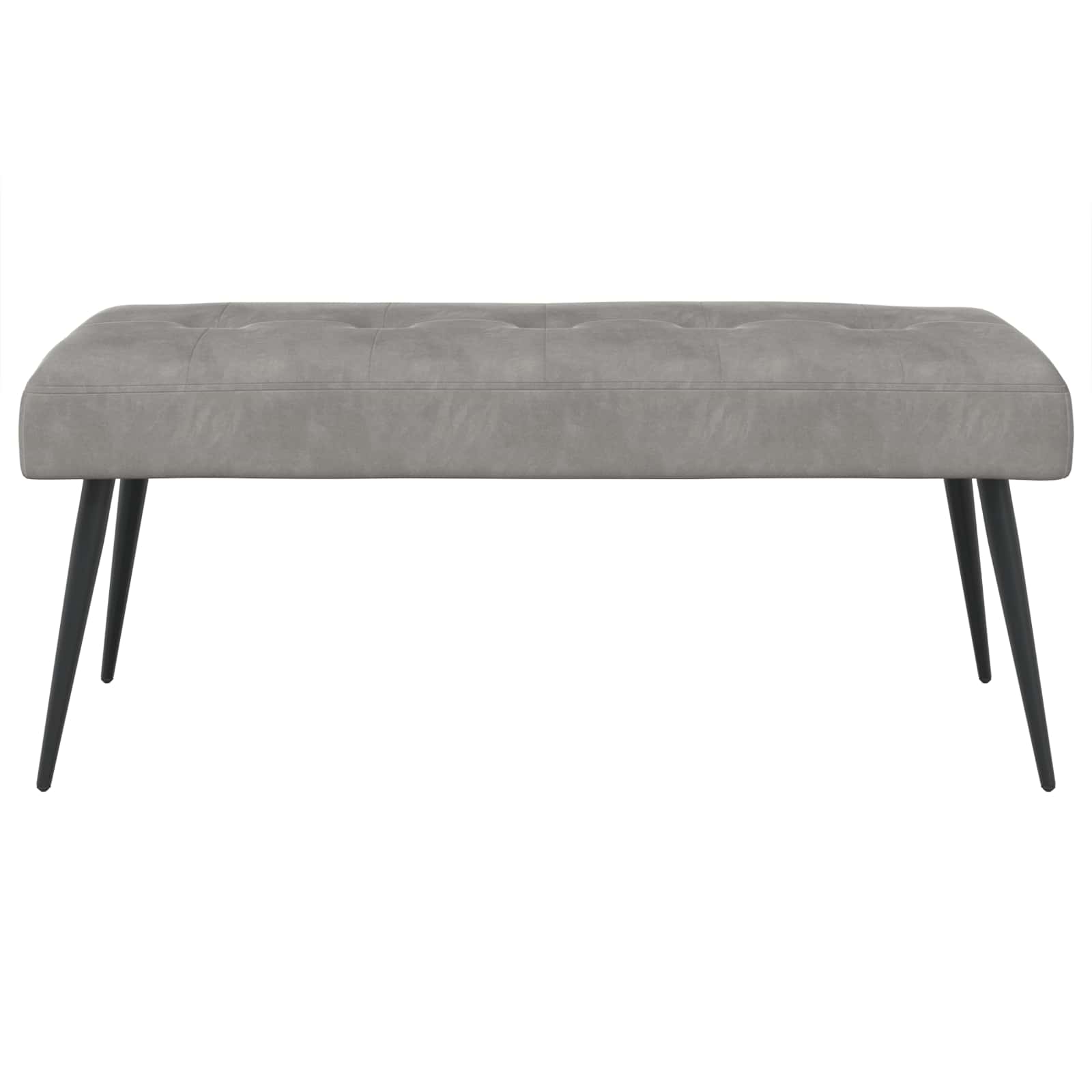 Bank mit Knopfheftung Hellgrau 110 x 40 x 46 cm Samt