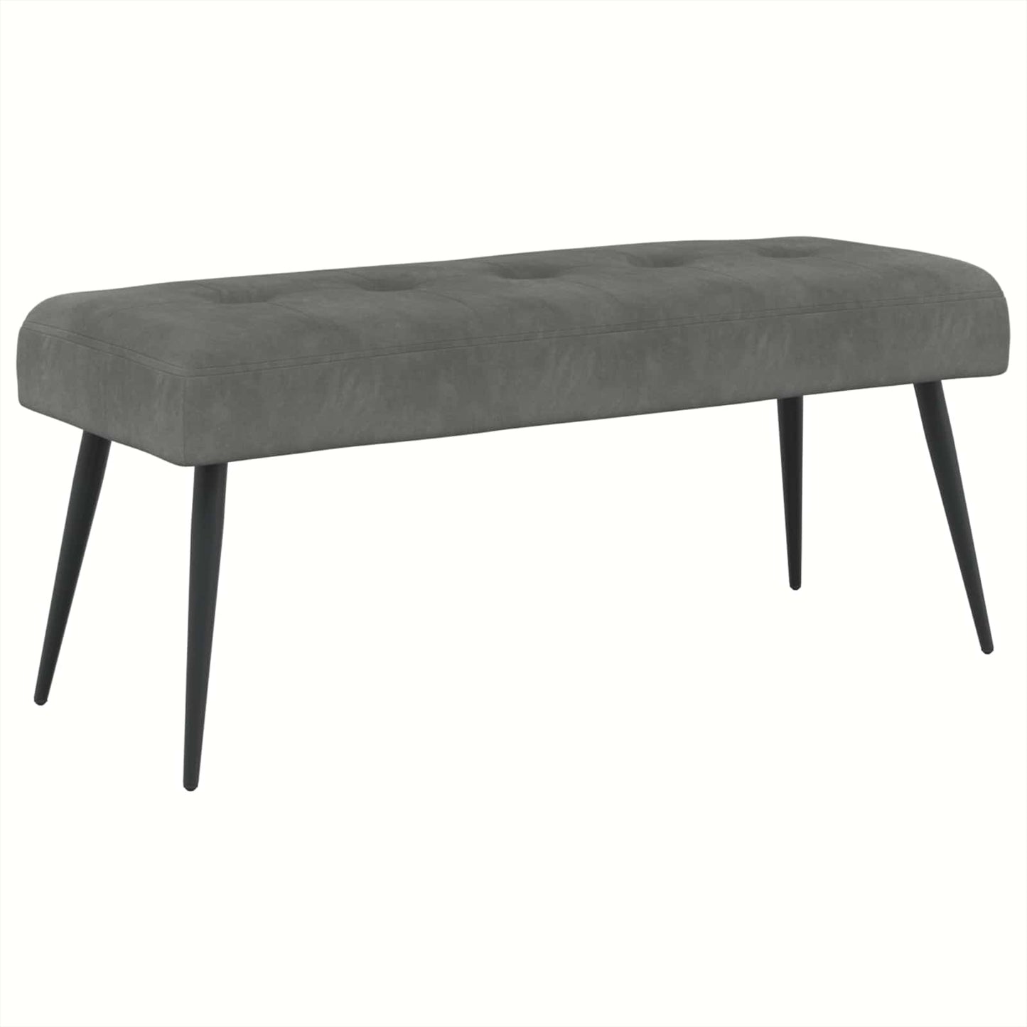 Bank mit Knopfheftung Dunkelgrau 110 x 40 x 46 cm Samt