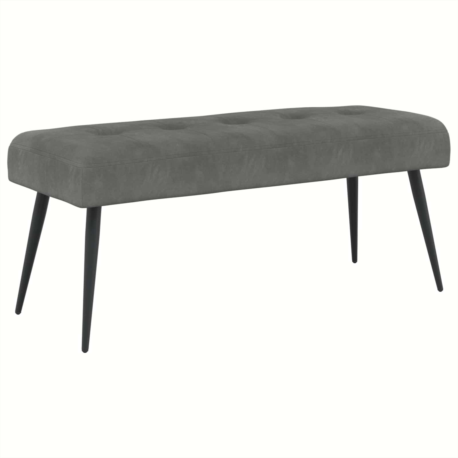 Bank mit Knopfheftung Dunkelgrau 110 x 40 x 46 cm Samt
