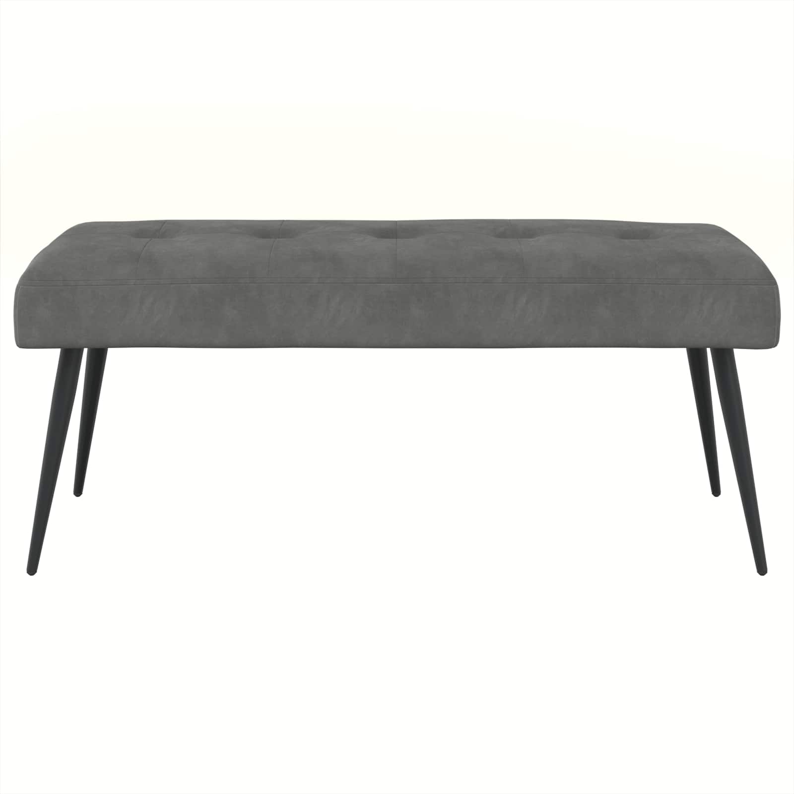 Bank mit Knopfheftung Dunkelgrau 110 x 40 x 46 cm Samt