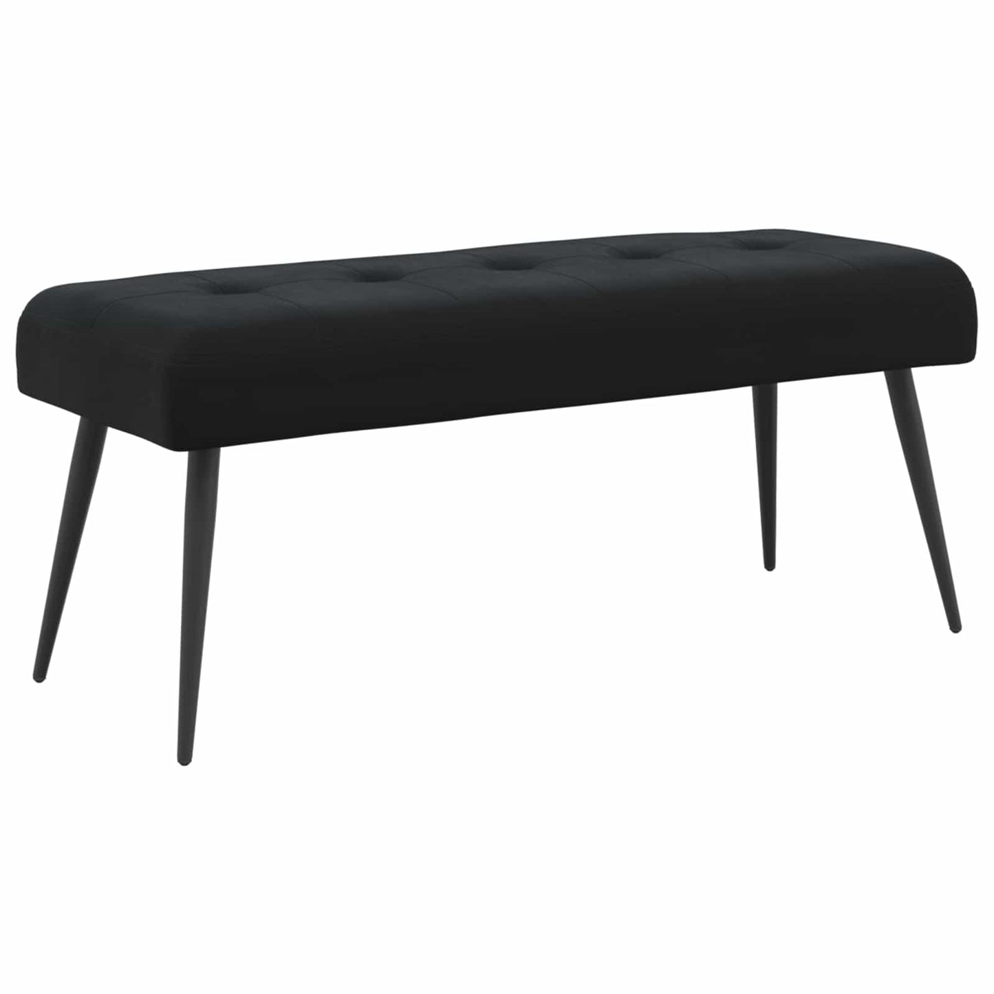 Bank mit Knopfheftung Schwarz 110 x 40 x 46 cm Samt