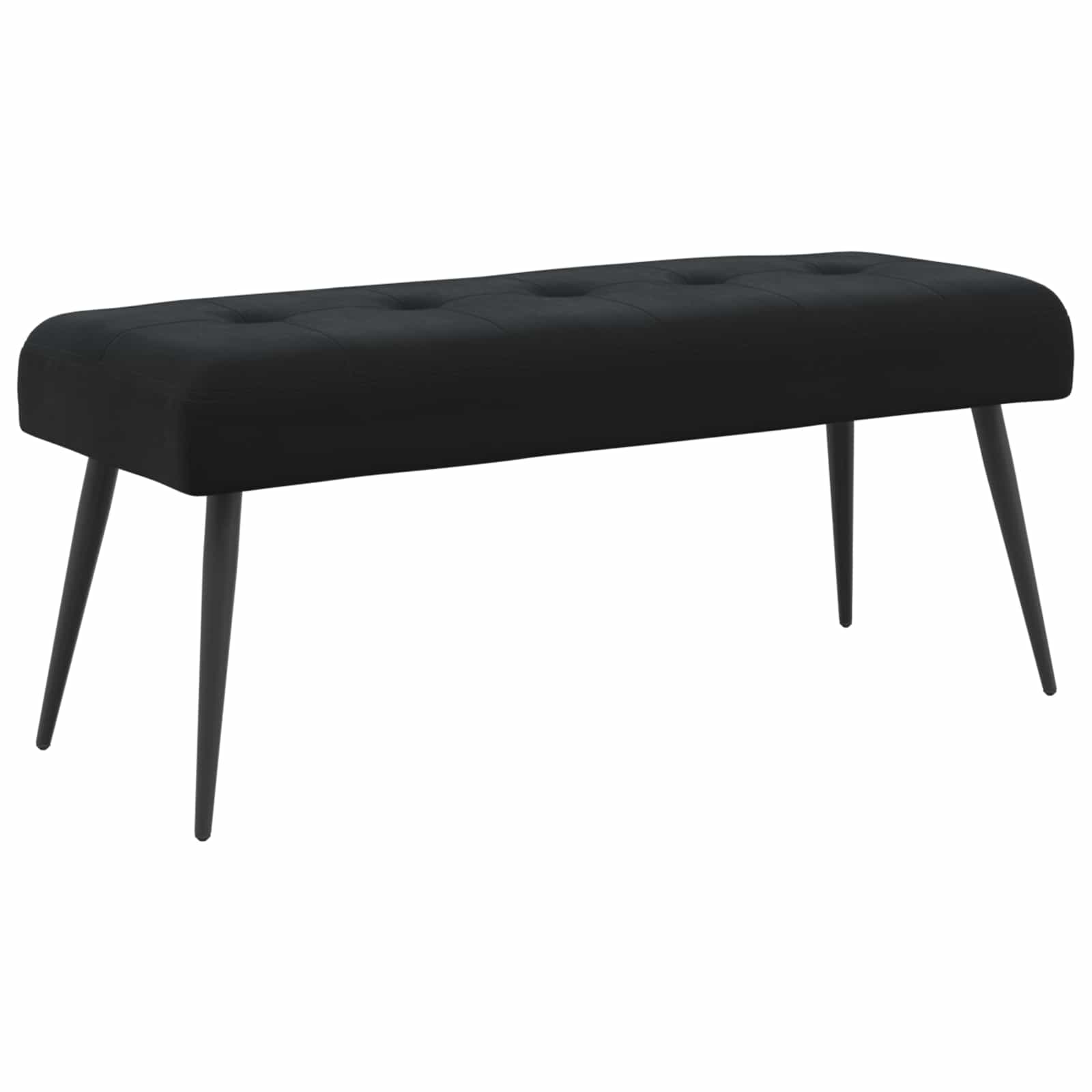 Bank mit Knopfheftung Schwarz 110 x 40 x 46 cm Samt