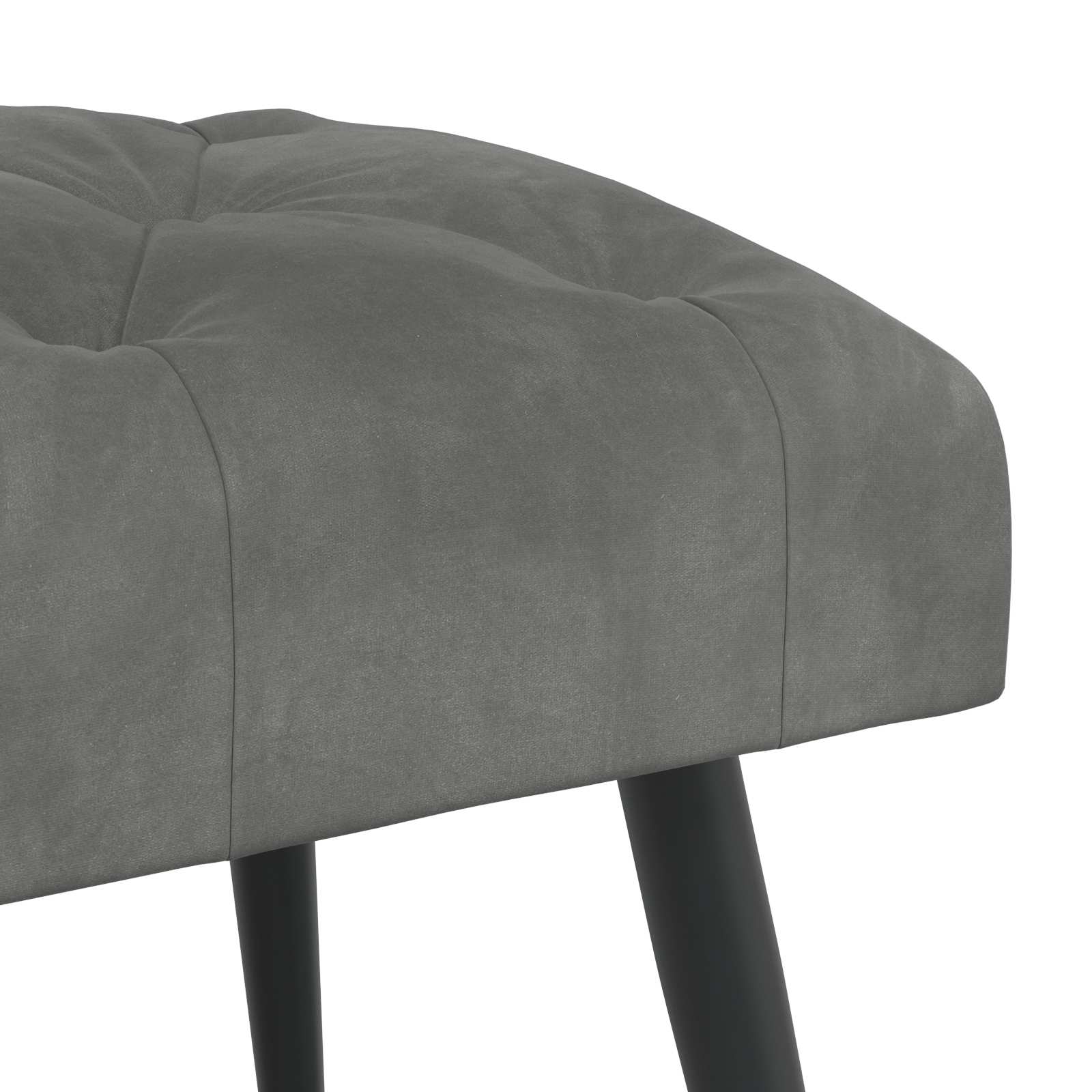 Bank mit Knopfheftung Dunkelgrau 60 x 40 x 45 cm Samt