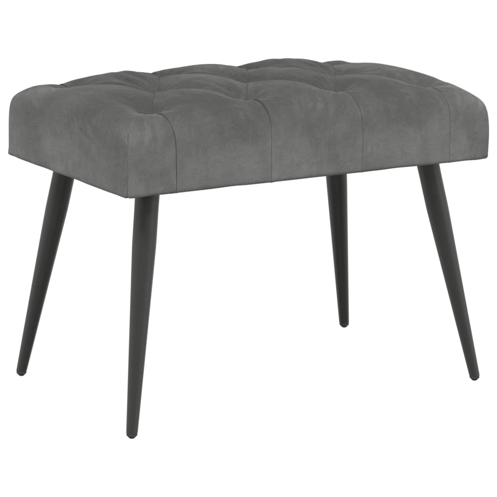 Bank mit Knopfheftung Dunkelgrau 60 x 40 x 45 cm Samt