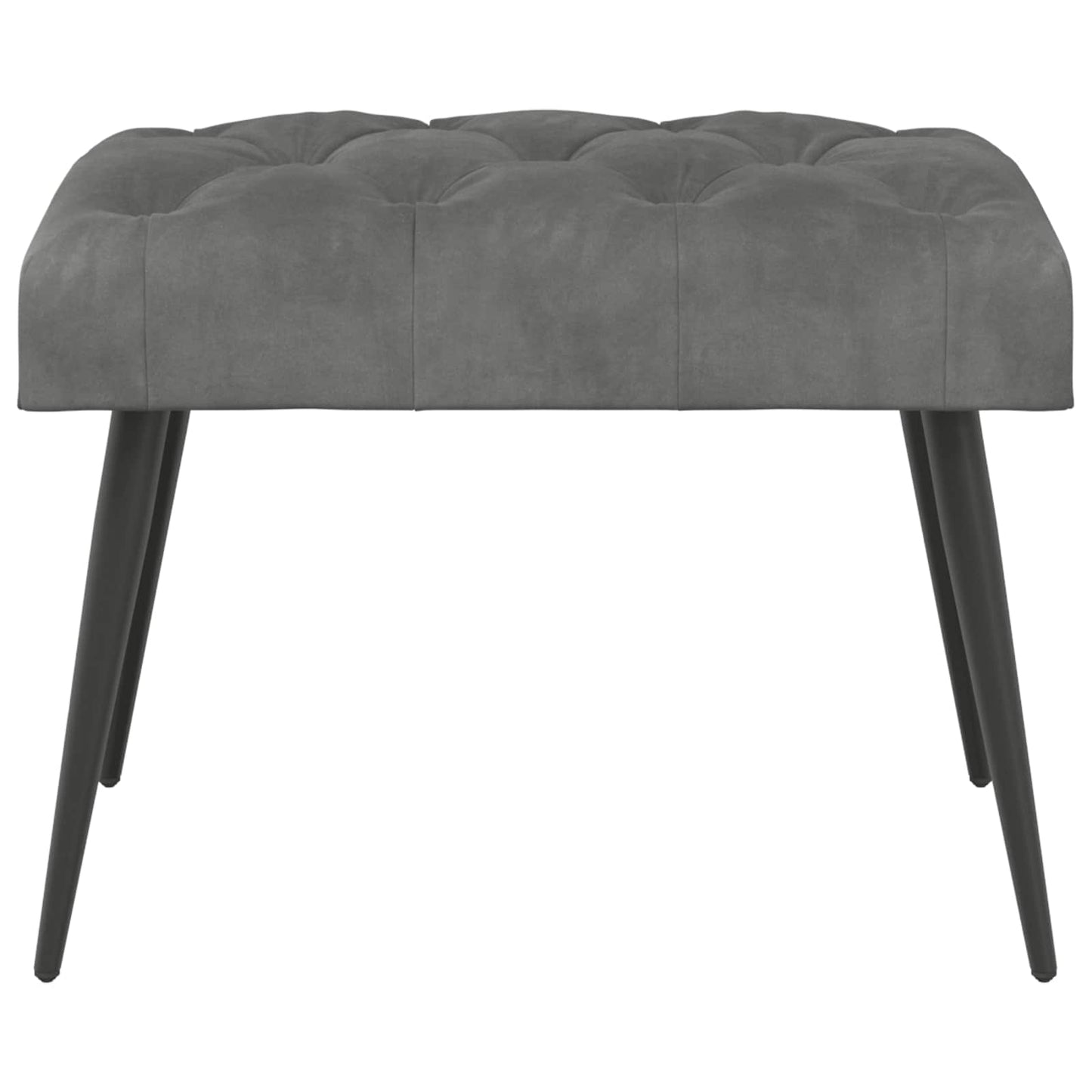 Bank mit Knopfheftung Dunkelgrau 60 x 40 x 45 cm Samt