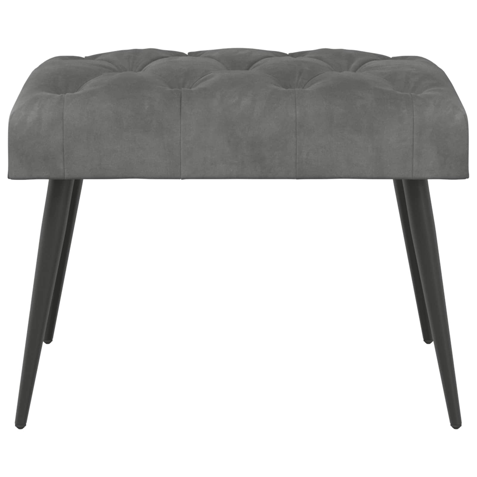 Bank mit Knopfheftung Dunkelgrau 60 x 40 x 45 cm Samt