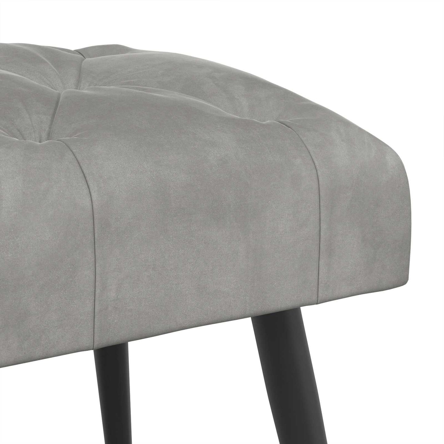 Bank mit Knopfheftung Hellgrau 80 x 40 x 46 cm Samt