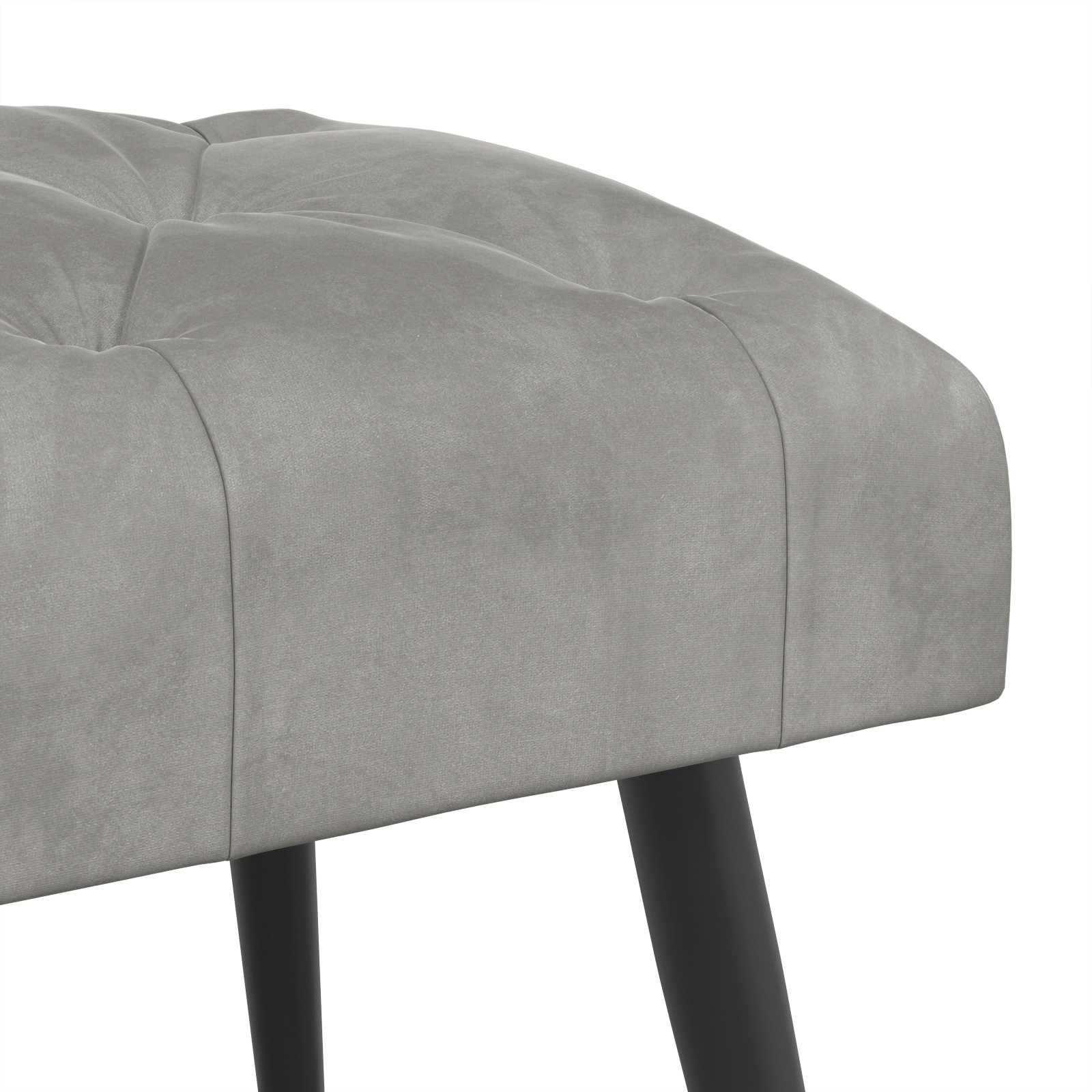 Bank mit Knopfheftung Hellgrau 80 x 40 x 46 cm Samt
