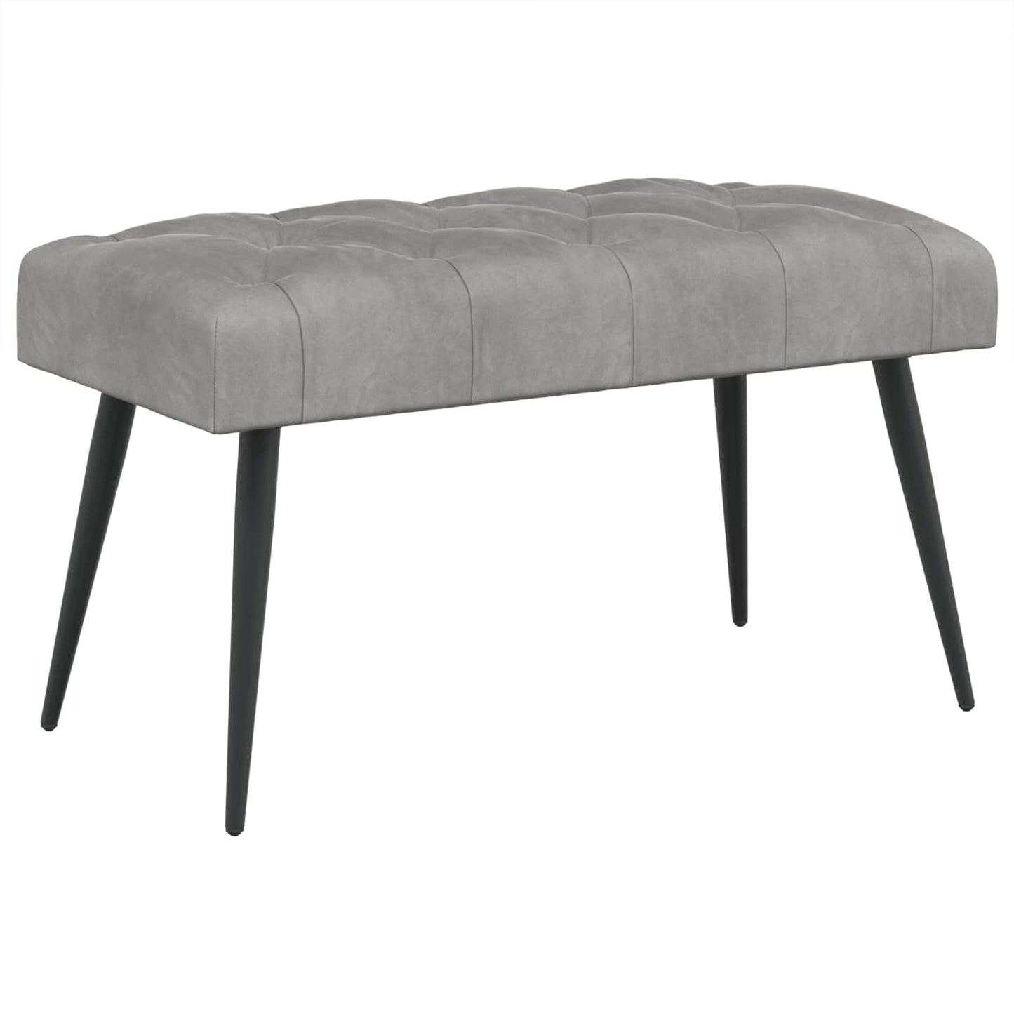 Bank mit Knopfheftung Hellgrau 80 x 40 x 46 cm Samt