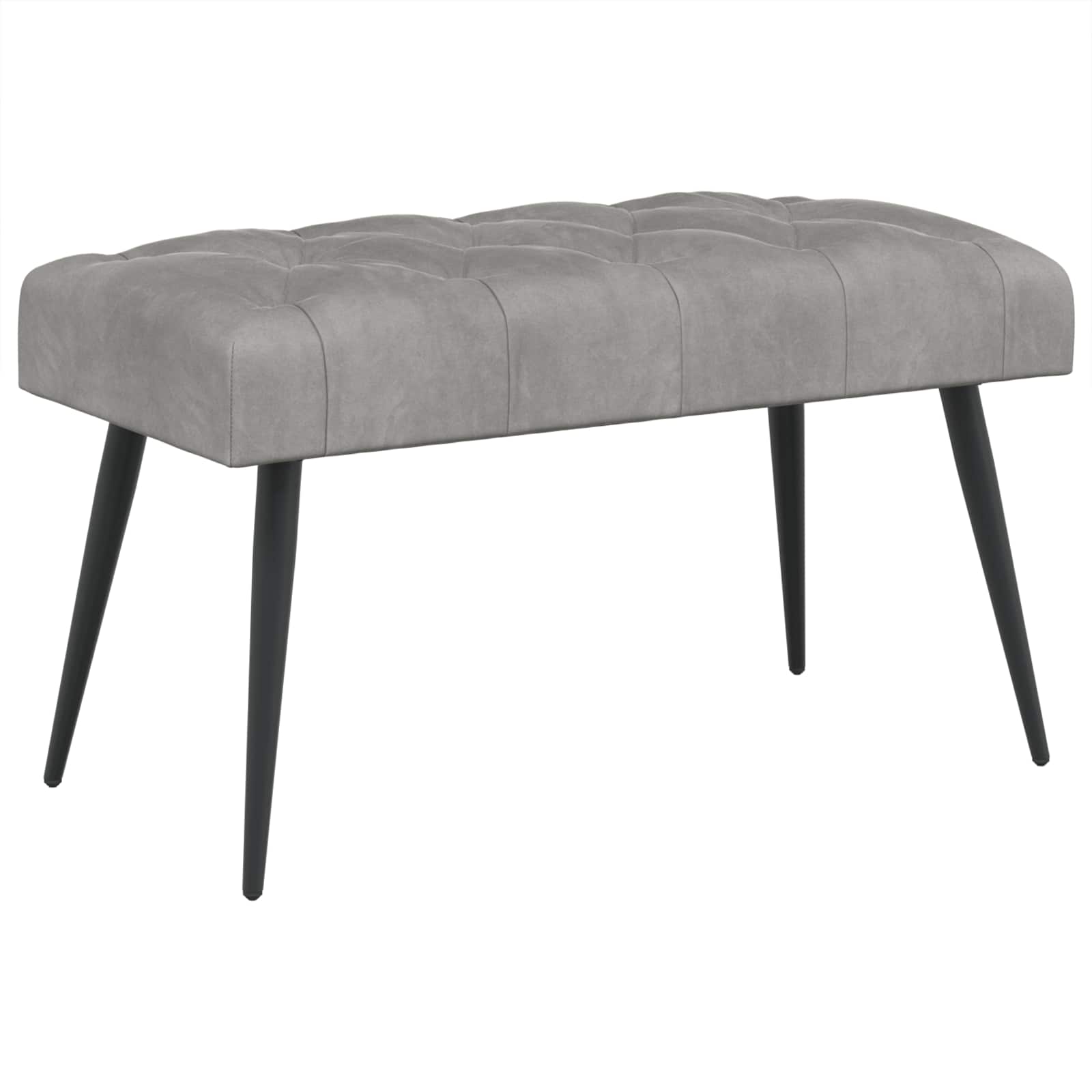 Bank mit Knopfheftung Hellgrau 80 x 40 x 46 cm Samt