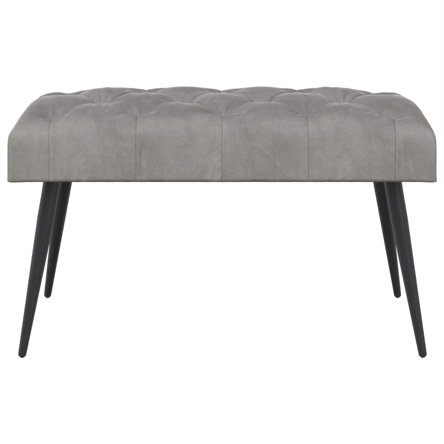 Bank mit Knopfheftung Hellgrau 80 x 40 x 46 cm Samt