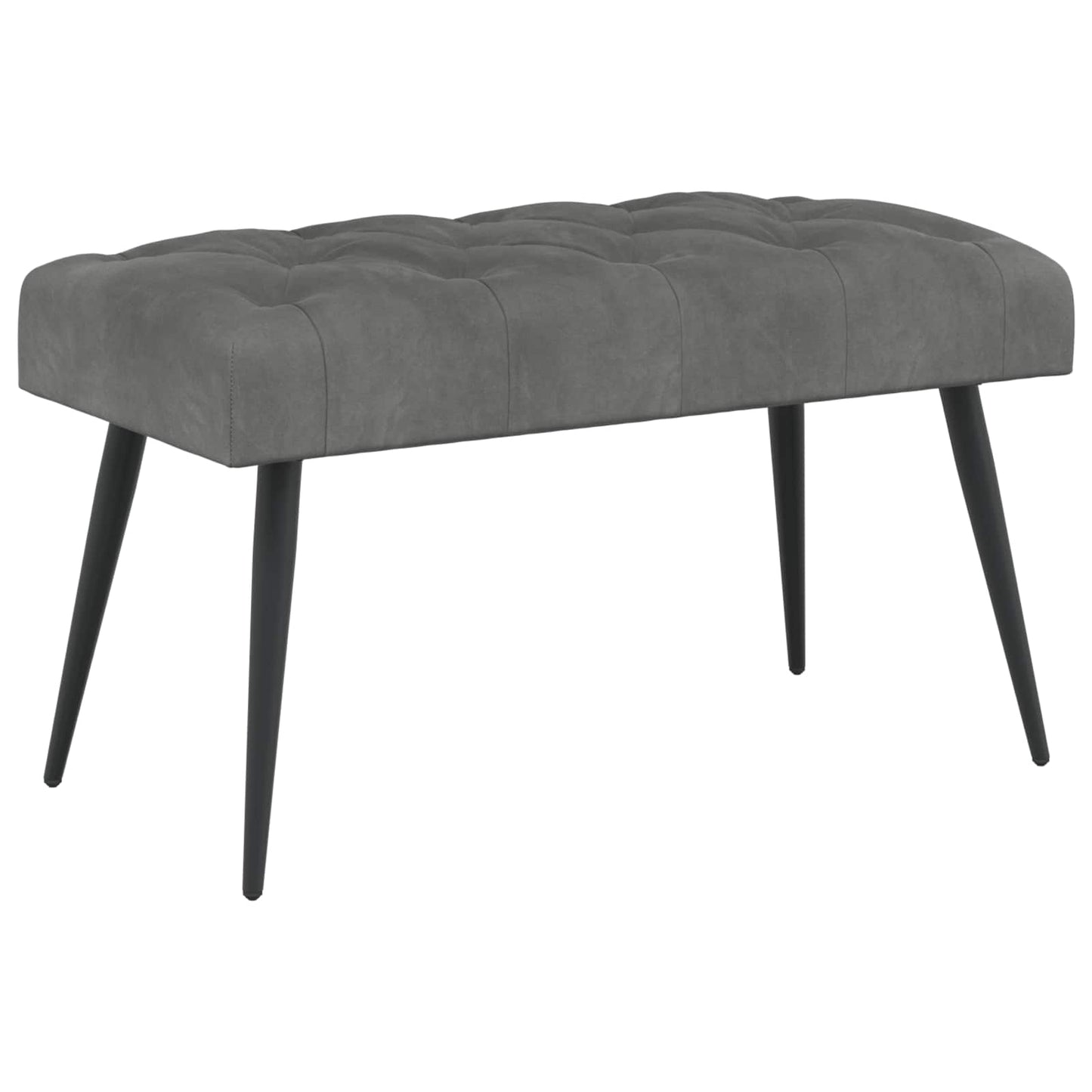 Bank mit Knopfheftung Dunkelgrau 80 x 40 x 46 cm Samt