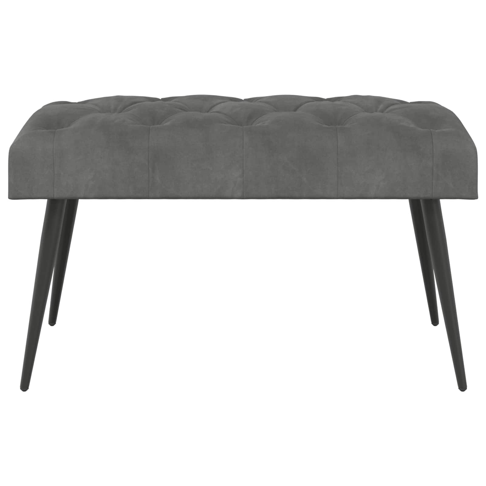 Bank mit Knopfheftung Dunkelgrau 80 x 40 x 46 cm Samt
