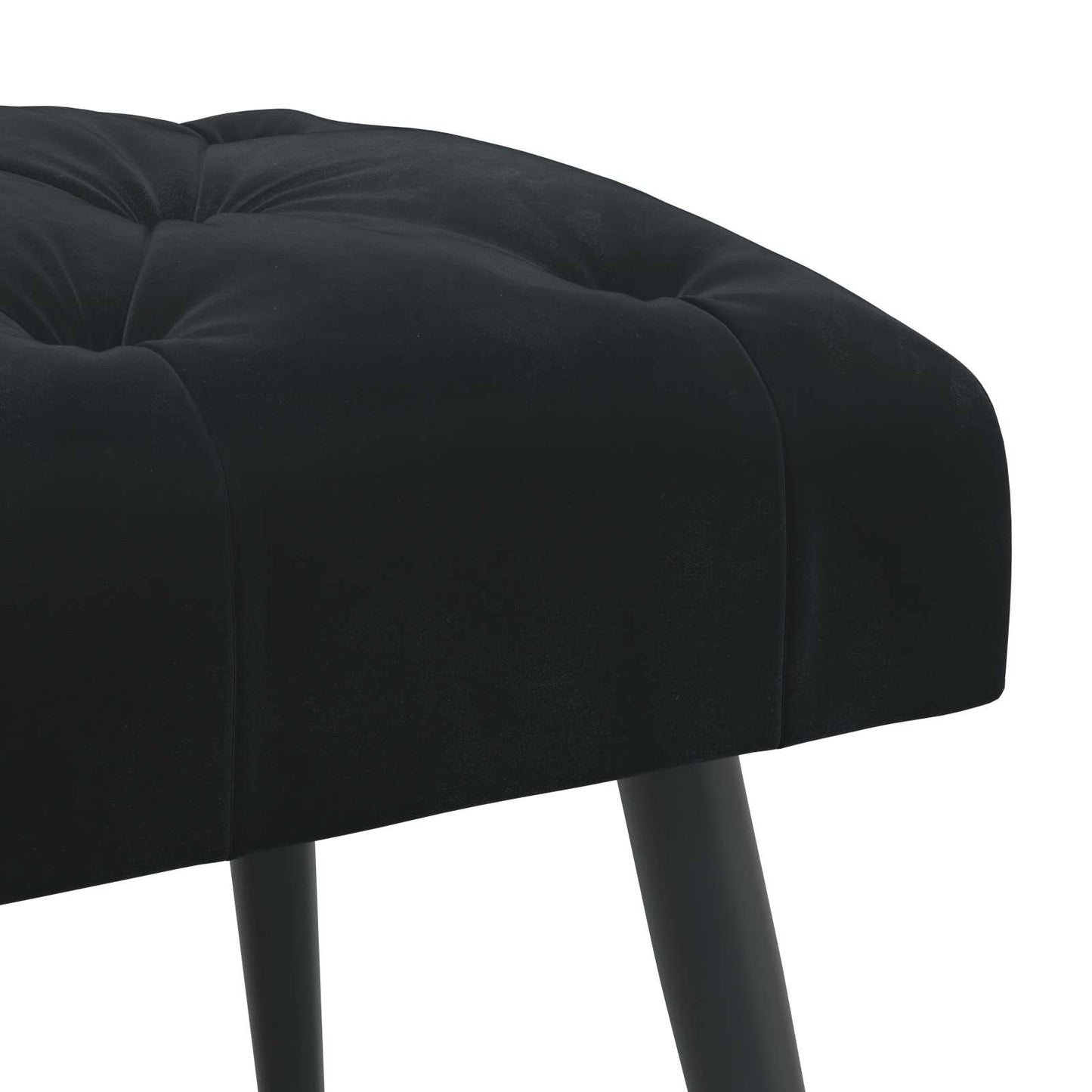 Bank mit Knopfheftung Schwarz 80 x 40 x 46 cm Samt