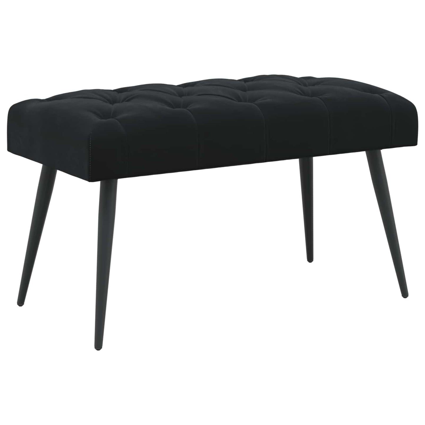 Bank mit Knopfheftung Schwarz 80 x 40 x 46 cm Samt