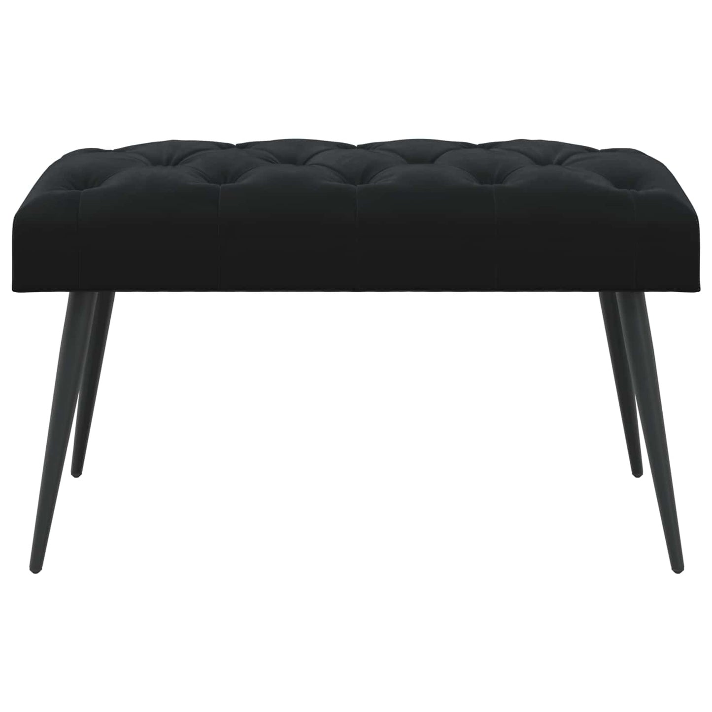 Bank mit Knopfheftung Schwarz 80 x 40 x 46 cm Samt