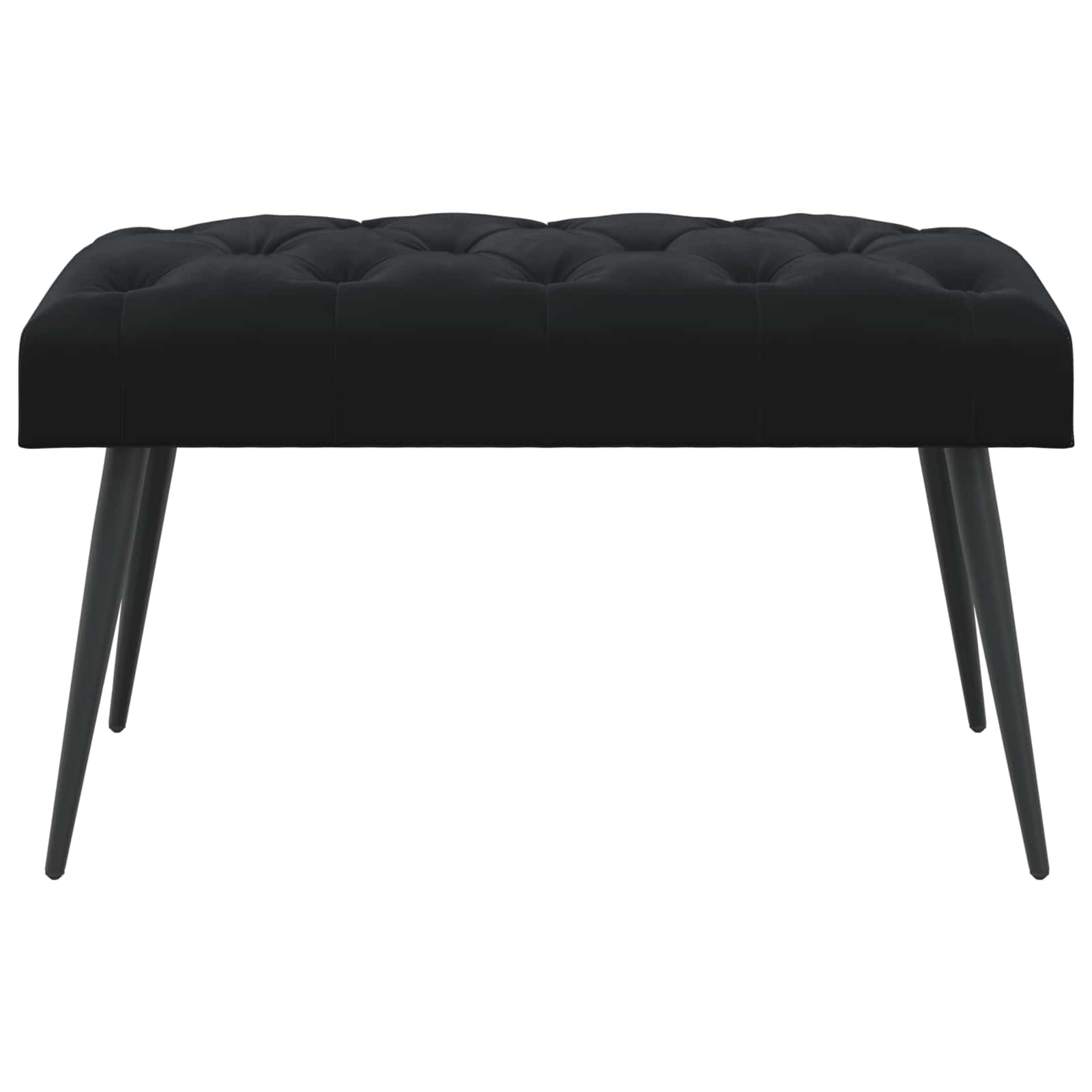 Bank mit Knopfheftung Schwarz 80 x 40 x 46 cm Samt