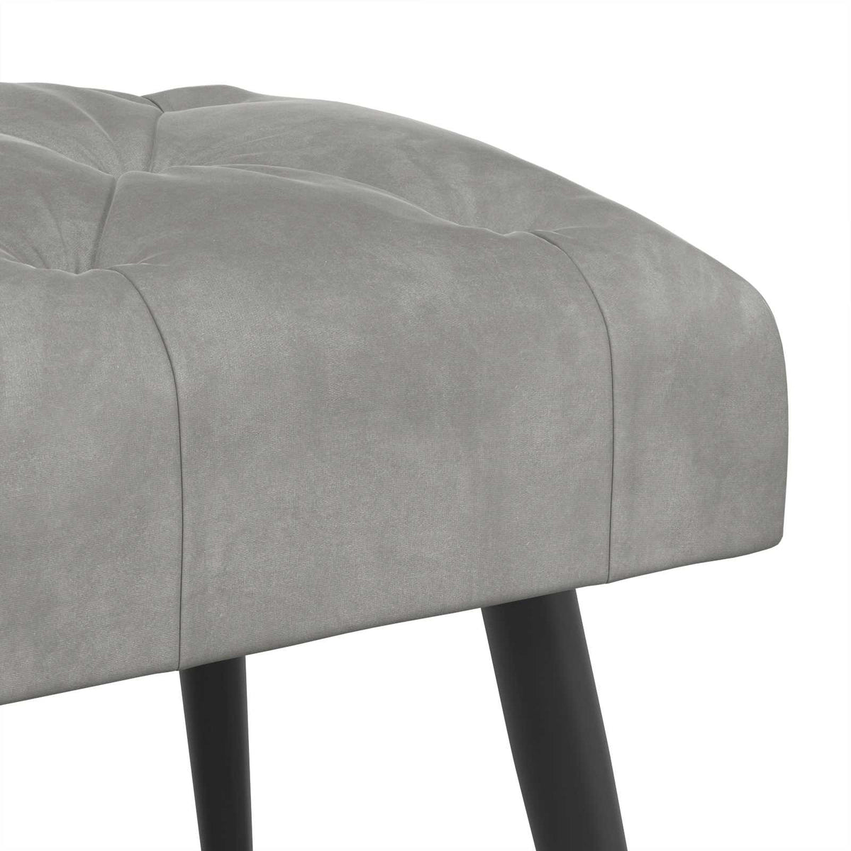 Bank mit Knopfheftung Hellgrau 110 x 40 x 46 cm Samt
