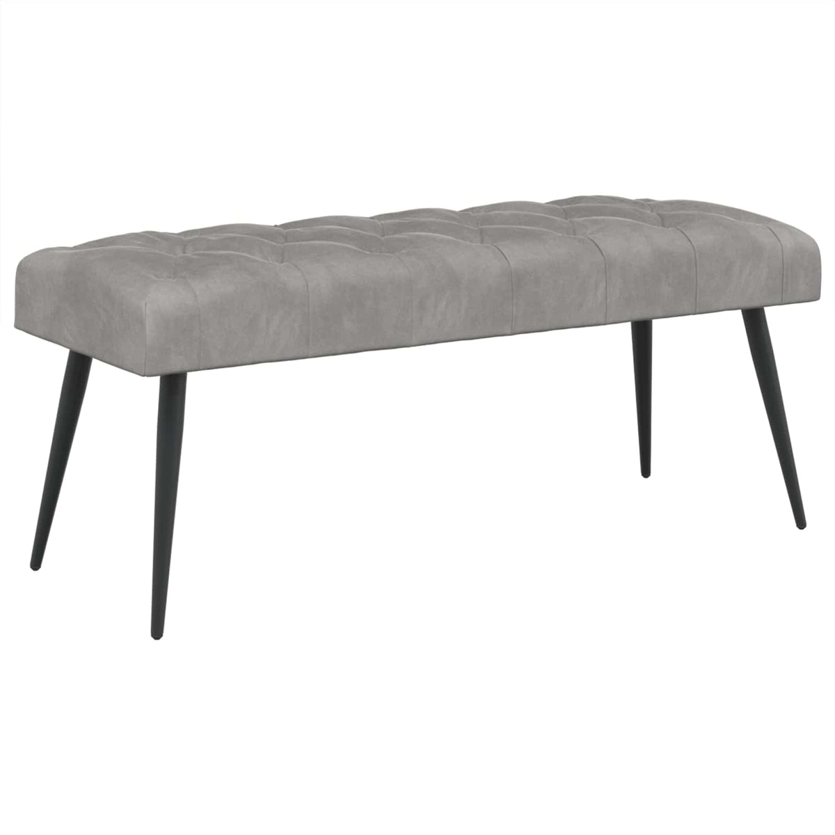 Bank mit Knopfheftung Hellgrau 110 x 40 x 46 cm Samt