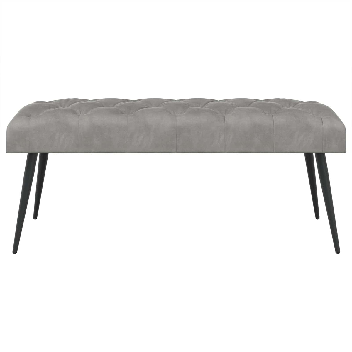 Bank mit Knopfheftung Hellgrau 110 x 40 x 46 cm Samt