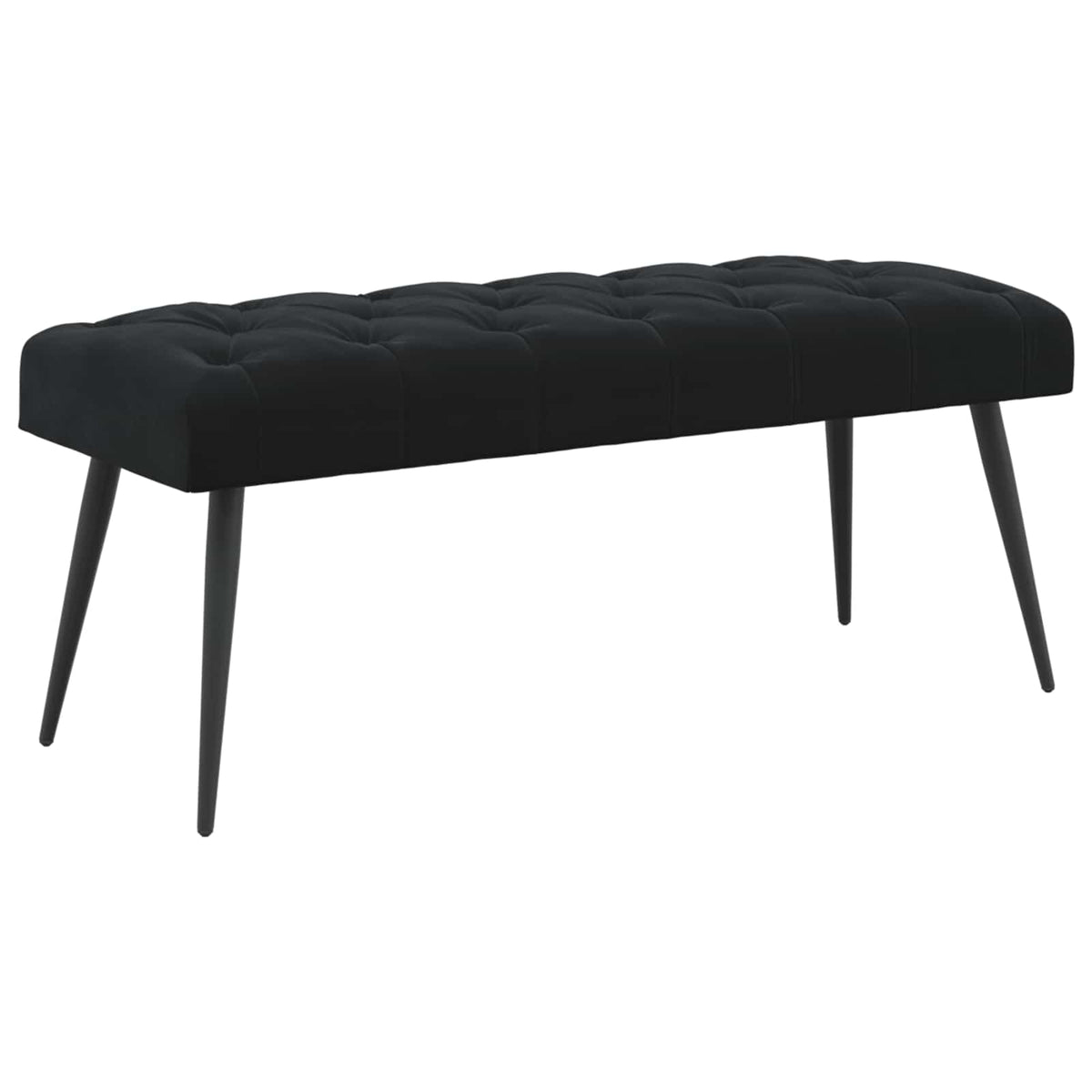 Bank mit Knopfheftung Schwarz 110 x 40 x 46 cm Samt