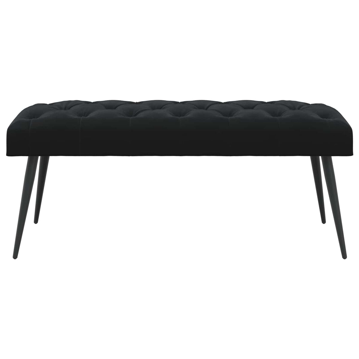 Bank mit Knopfheftung Schwarz 110 x 40 x 46 cm Samt
