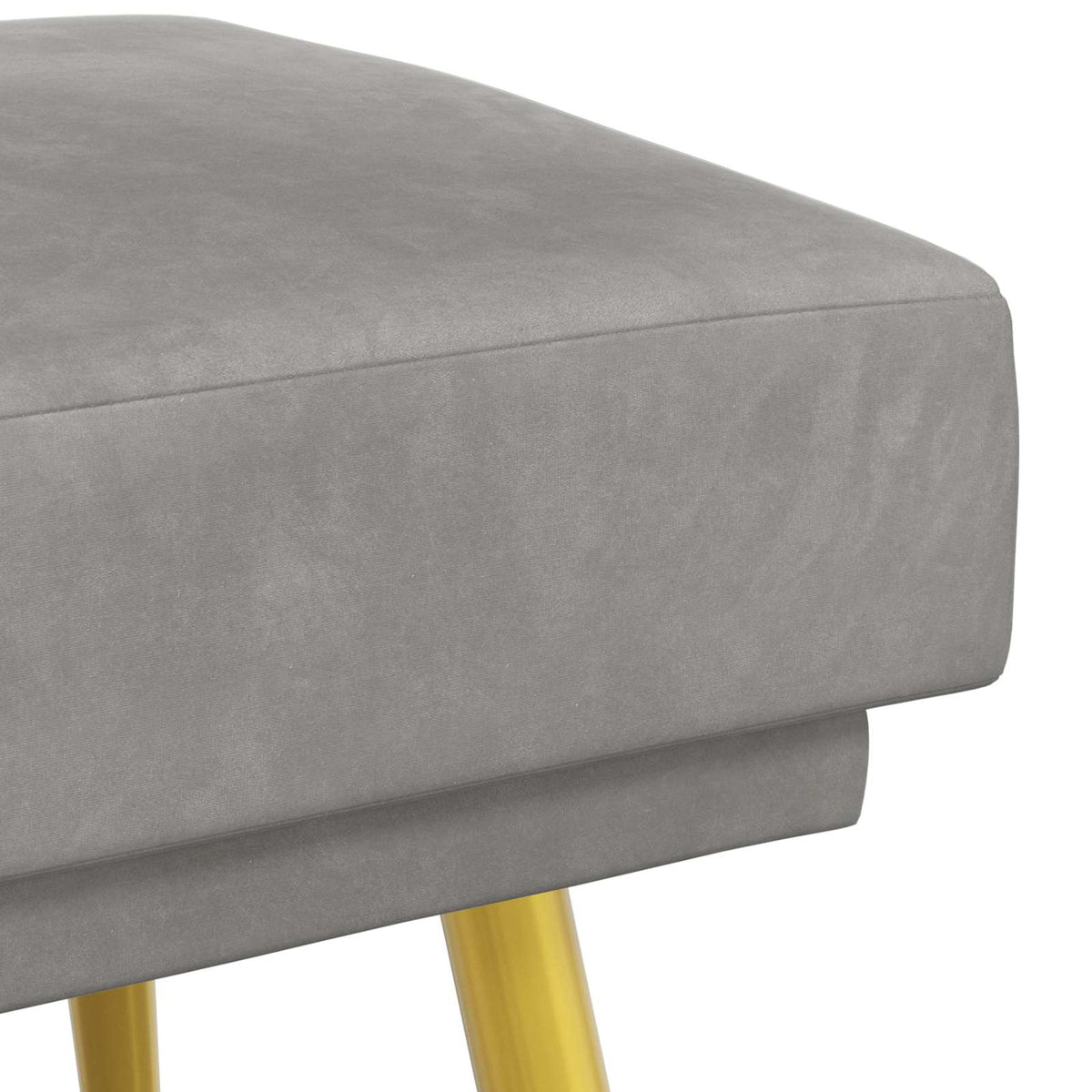 Doppellagige Bank Hellgrau 120 x 45 x 46 cm Samt