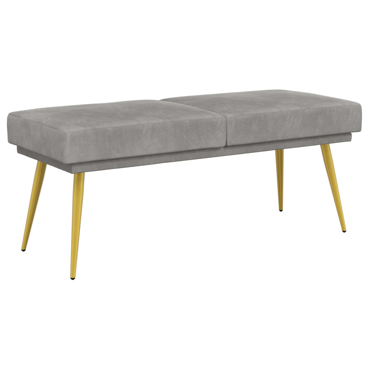 Doppellagige Bank Hellgrau 120 x 45 x 46 cm Samt