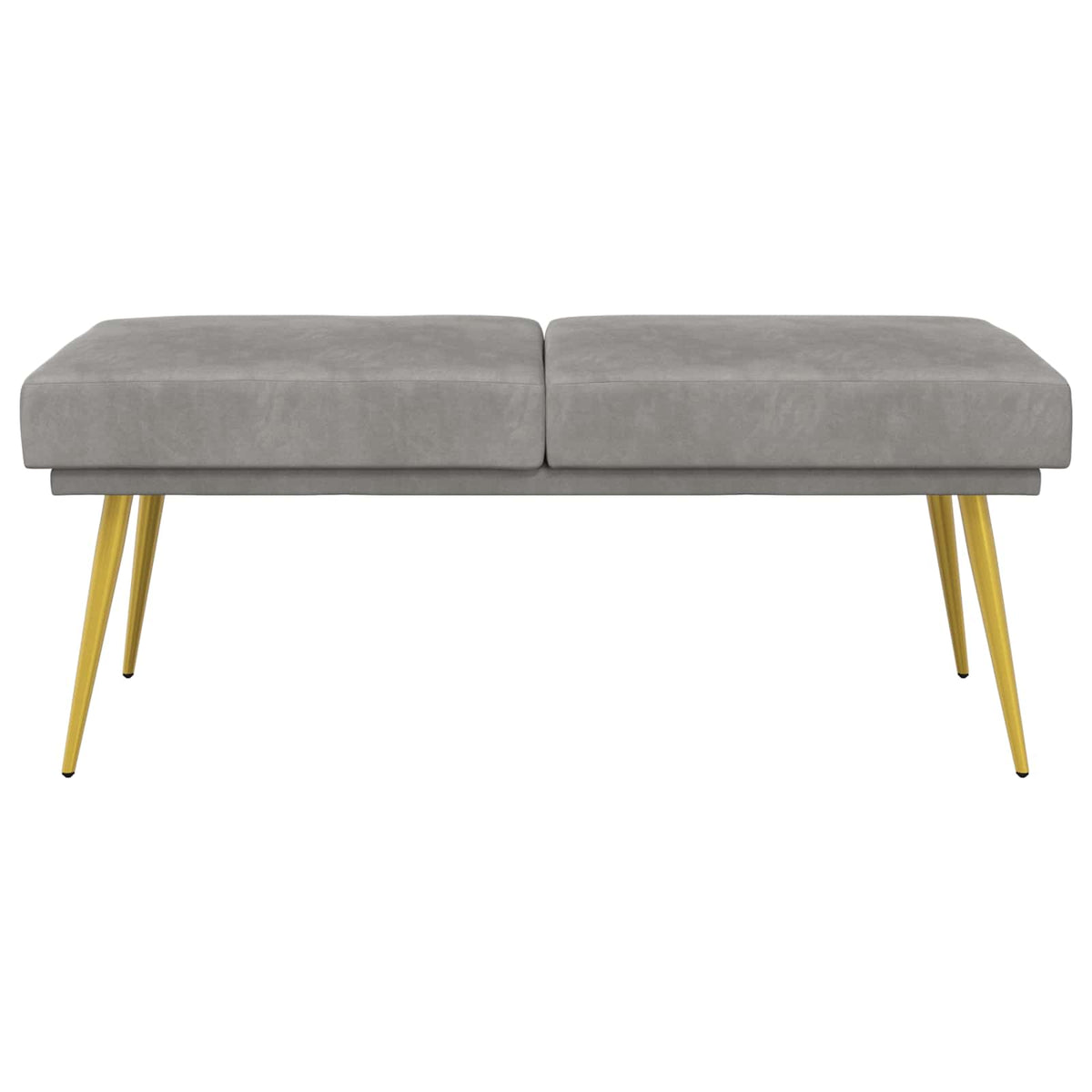 Doppellagige Bank Hellgrau 120 x 45 x 46 cm Samt
