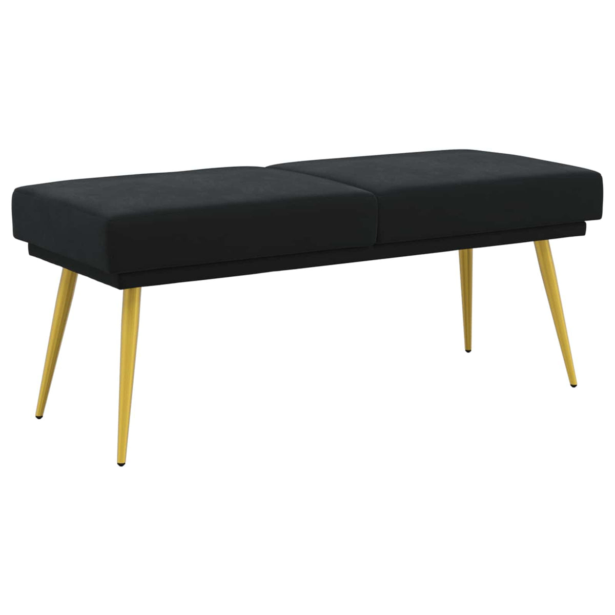 Doppellagige Bank Schwarz 120 x 45 x 46 cm Samt