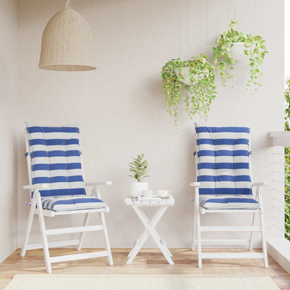 Outdoor-Kissen 2 stk. Stoff Blau und Weiß 120 x 50 x 7 cm