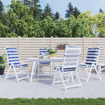 Outdoor-Kissen 4 stk. Stoff Blau und Weiß 120 x 50 x 7 cm